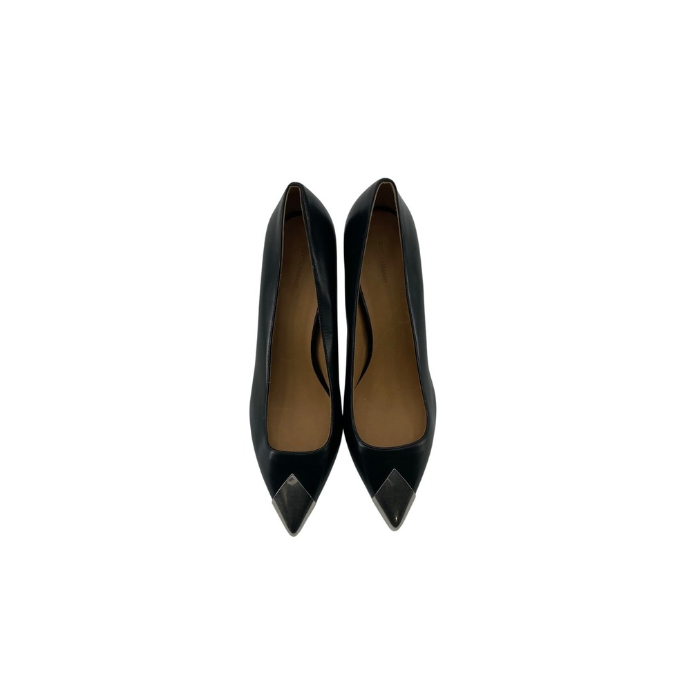 Isabel Marant Pumps 41 Black Excellent Metal Toe Cap Stiletto Heels
